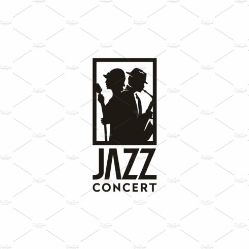 Saxophone, Singing, Jazz Music Logo cover image.