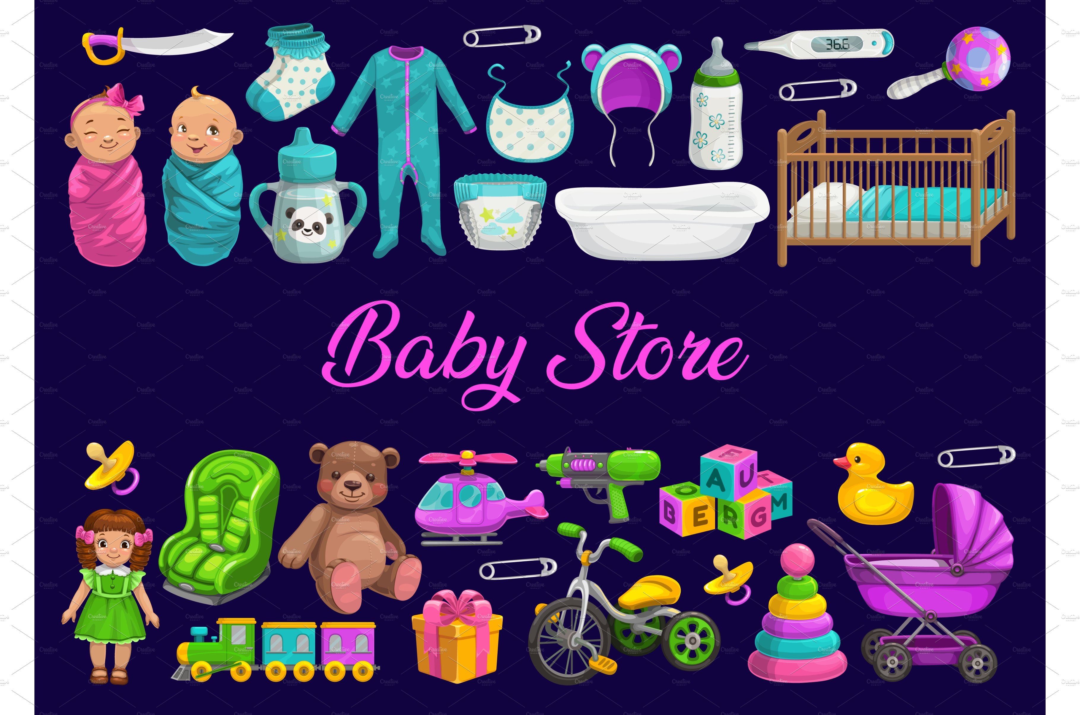 Baby toys shop, gifts and care cover image.