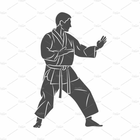 man in kimono training karate cover image.