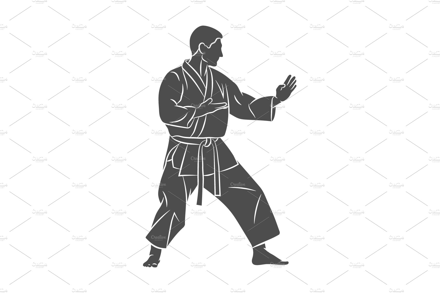 man in kimono training karate cover image.