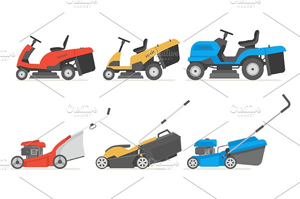 Set of lawnmower cover image.
