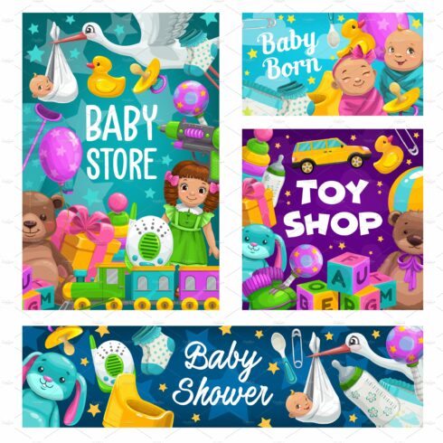Baby shower, toys shop, kids store cover image.