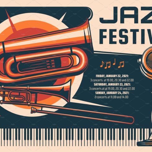 Jazz festival, live music cover image.