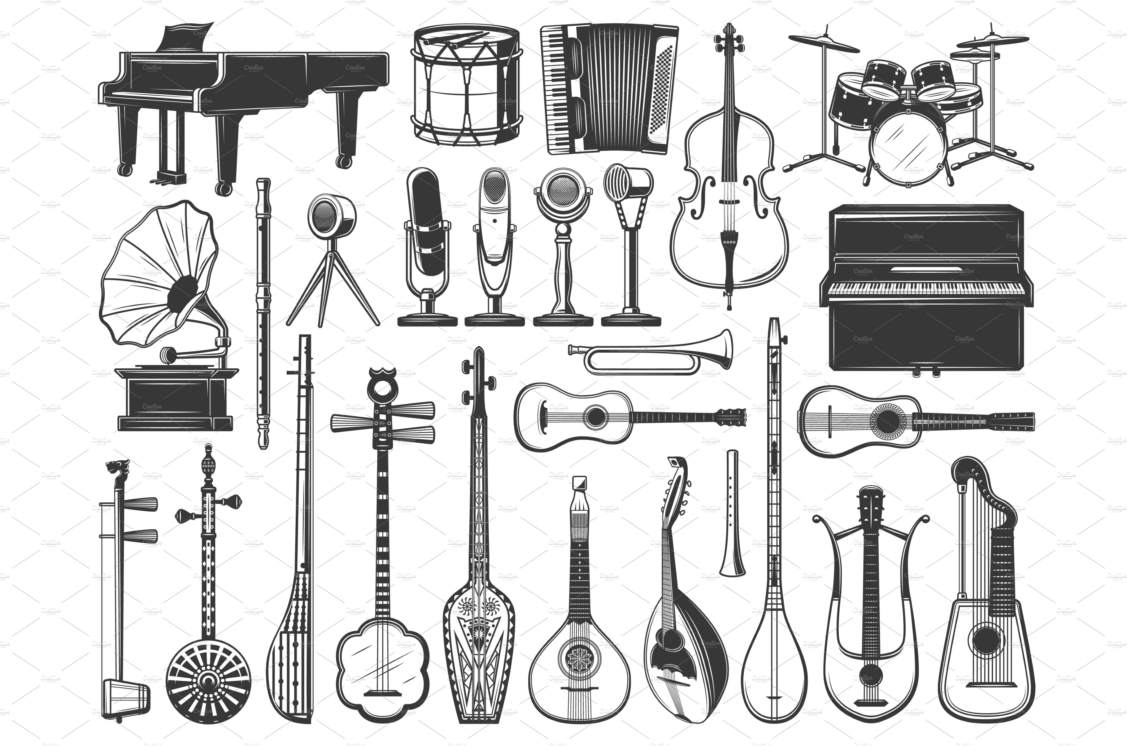 Premium Vector | Musical instruments
