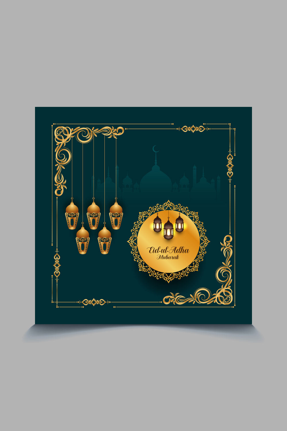 Eid-ul-Adha Banner, Flyer and Poster Design Template pinterest preview image.