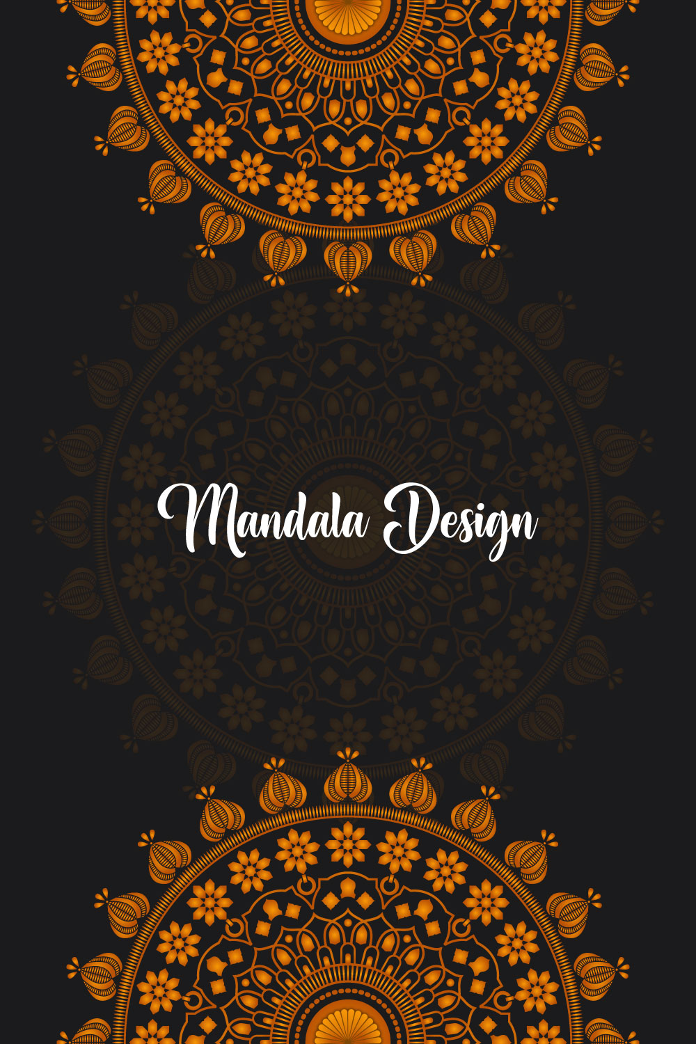 Royal Mandala Design Template pinterest preview image.