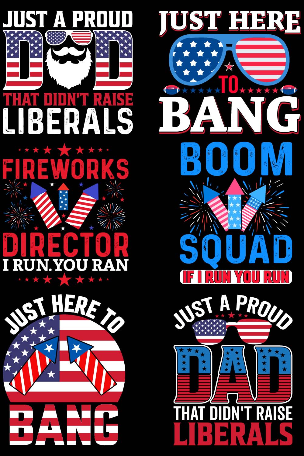 4th of July Best selling t shirt design bundle pinterest preview image.