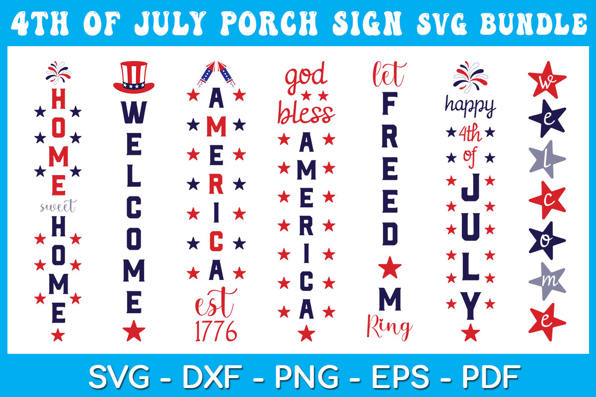 4th of july porch sign svg bundle 734