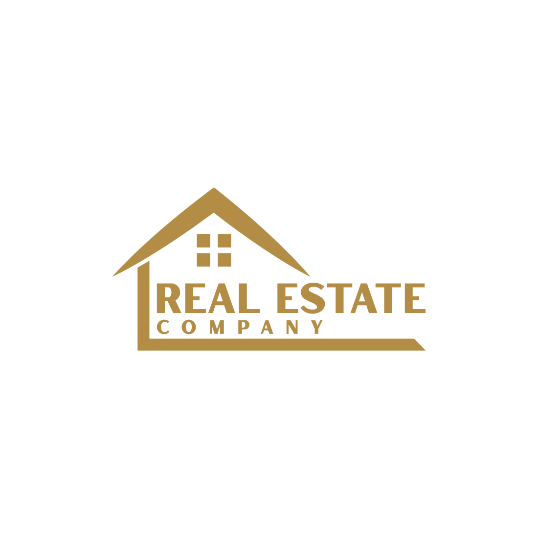 Real estate logo with Golden color cover image.