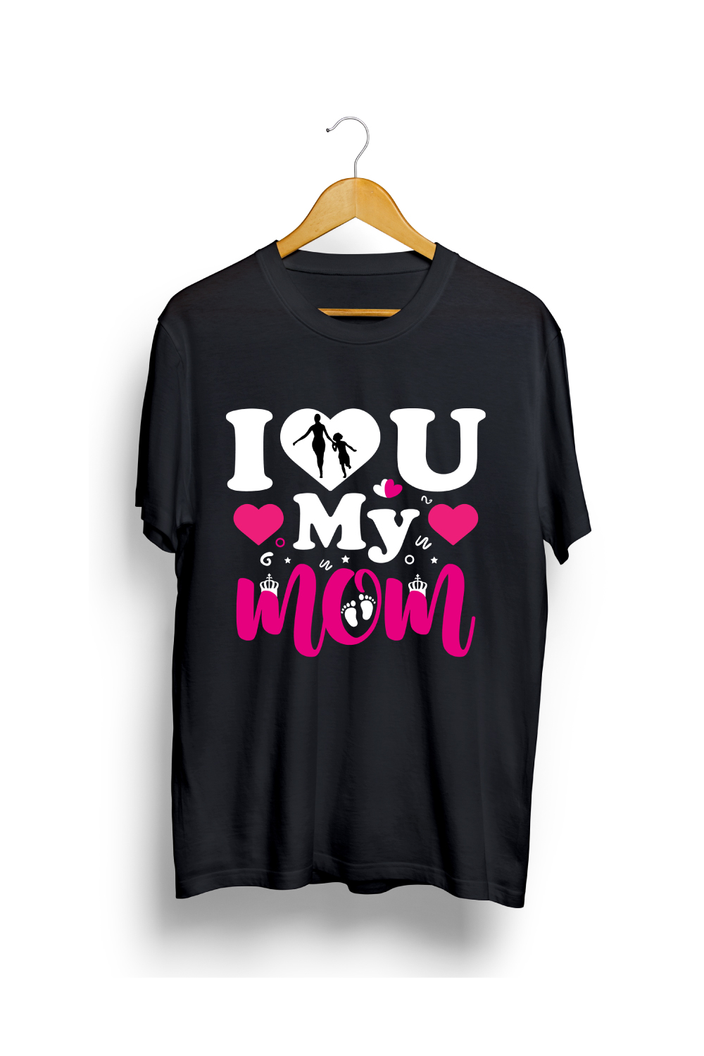 I love u MOM Mother's Day t-shirt Mama t-shirt Mom t-shirt design pinterest preview image.