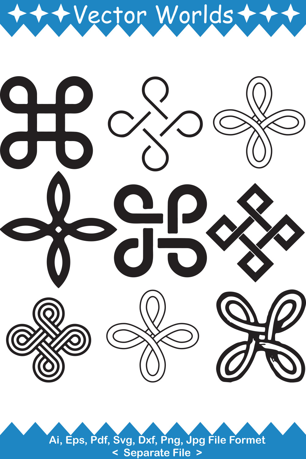 Bowen Knot Symbol SVG Vector Design pinterest preview image.