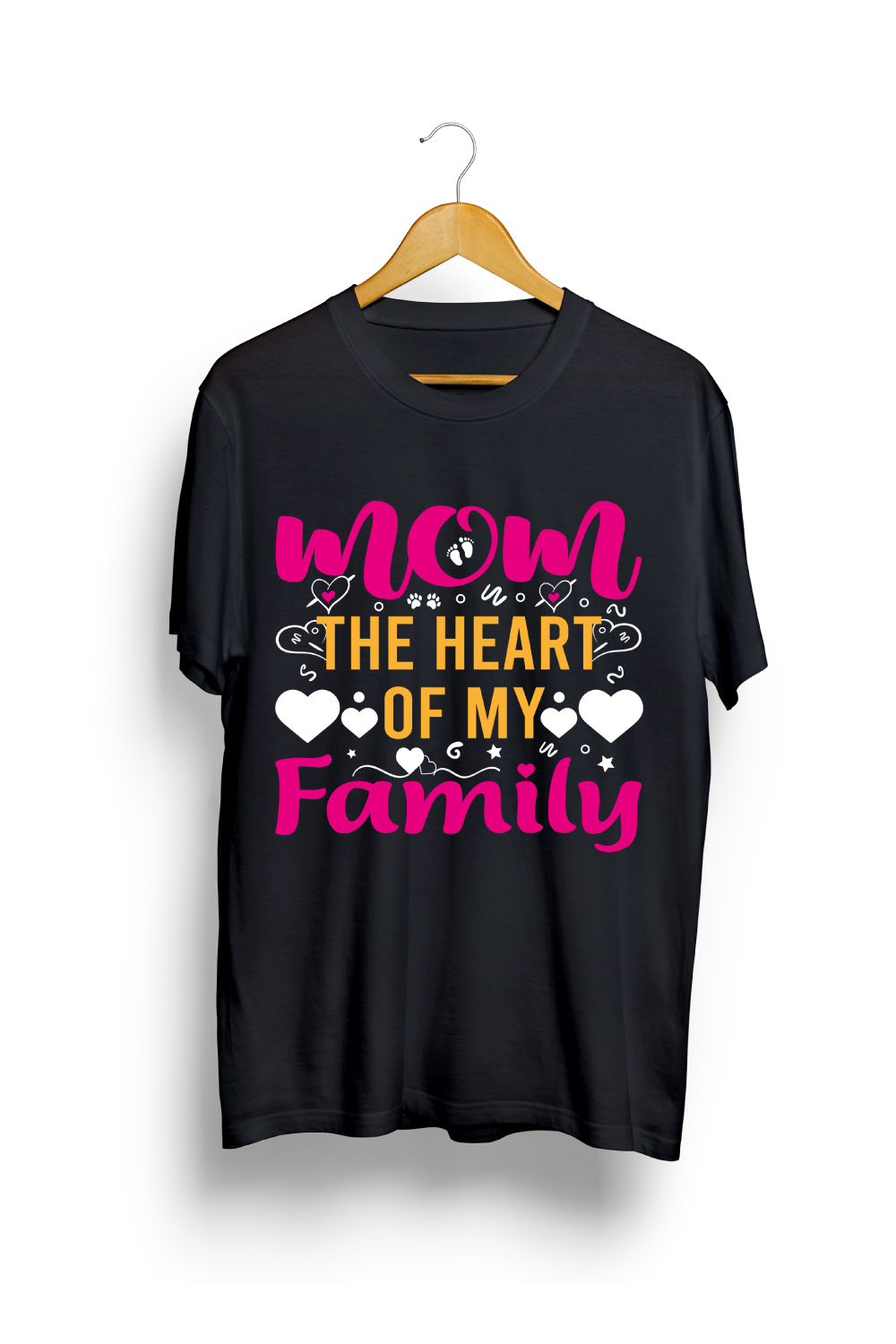 Mom the heart of my family Mother's Day t-shirt Mom t-shirt pinterest preview image.