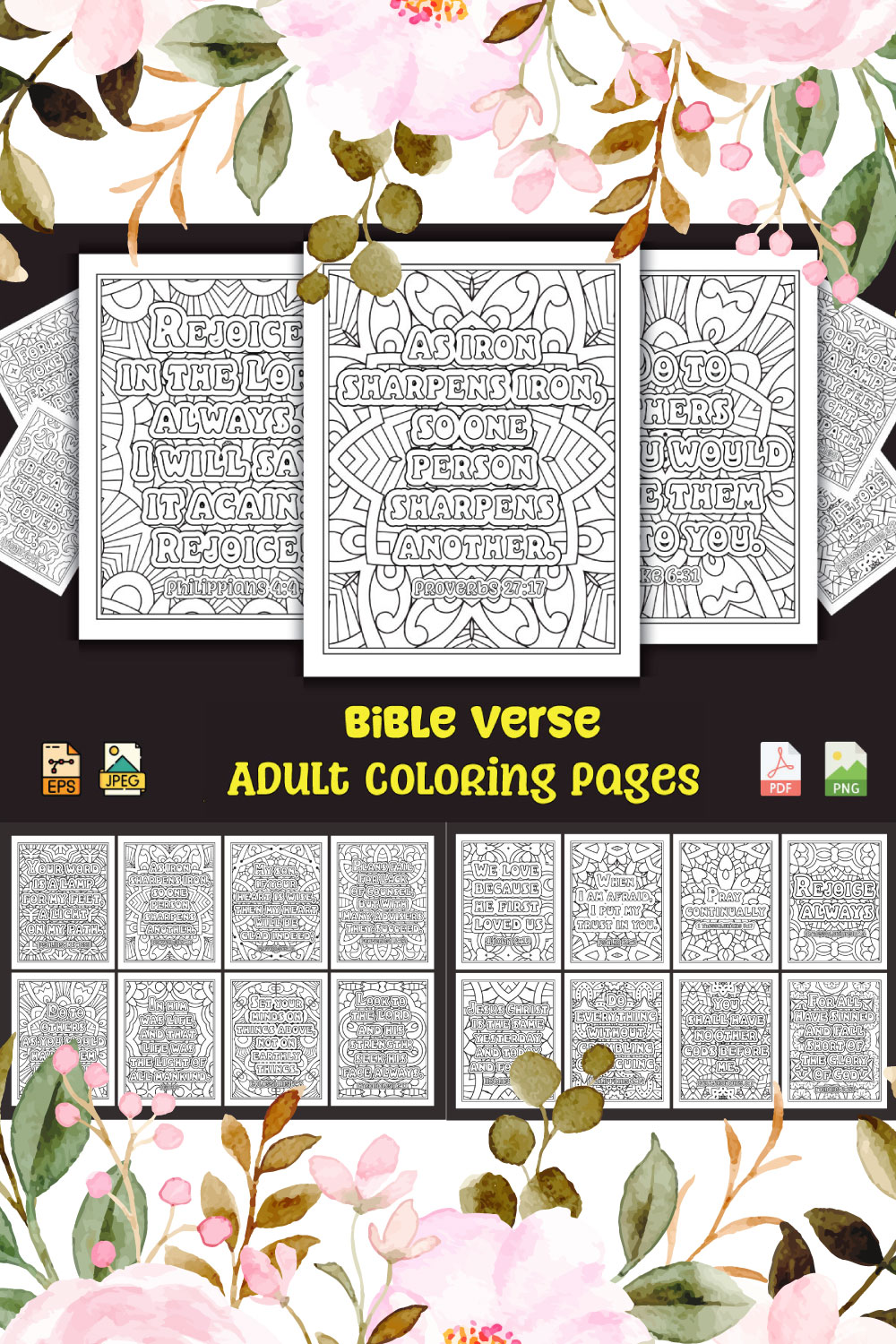 Bible Verse Coloring Pages pinterest preview image.