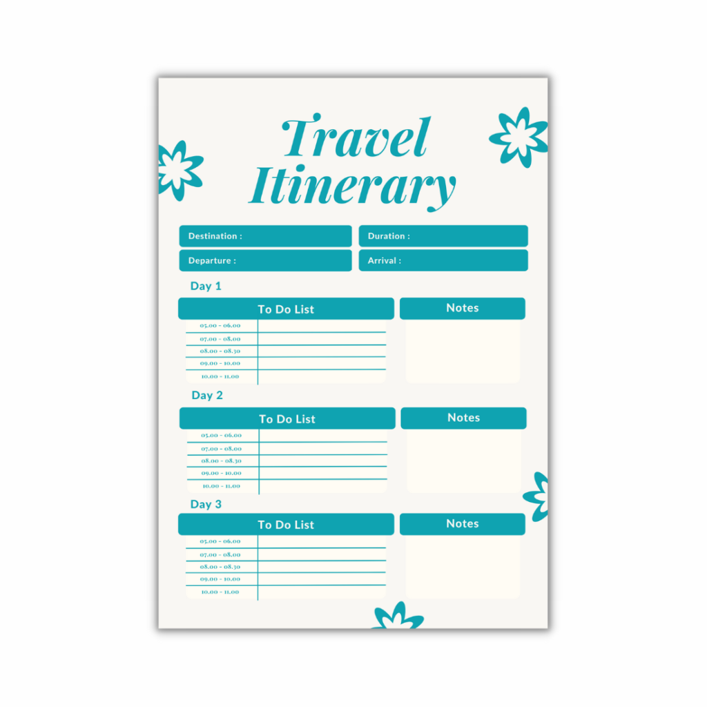 4 Minimalist Travel Itinerary Planners - MasterBundles