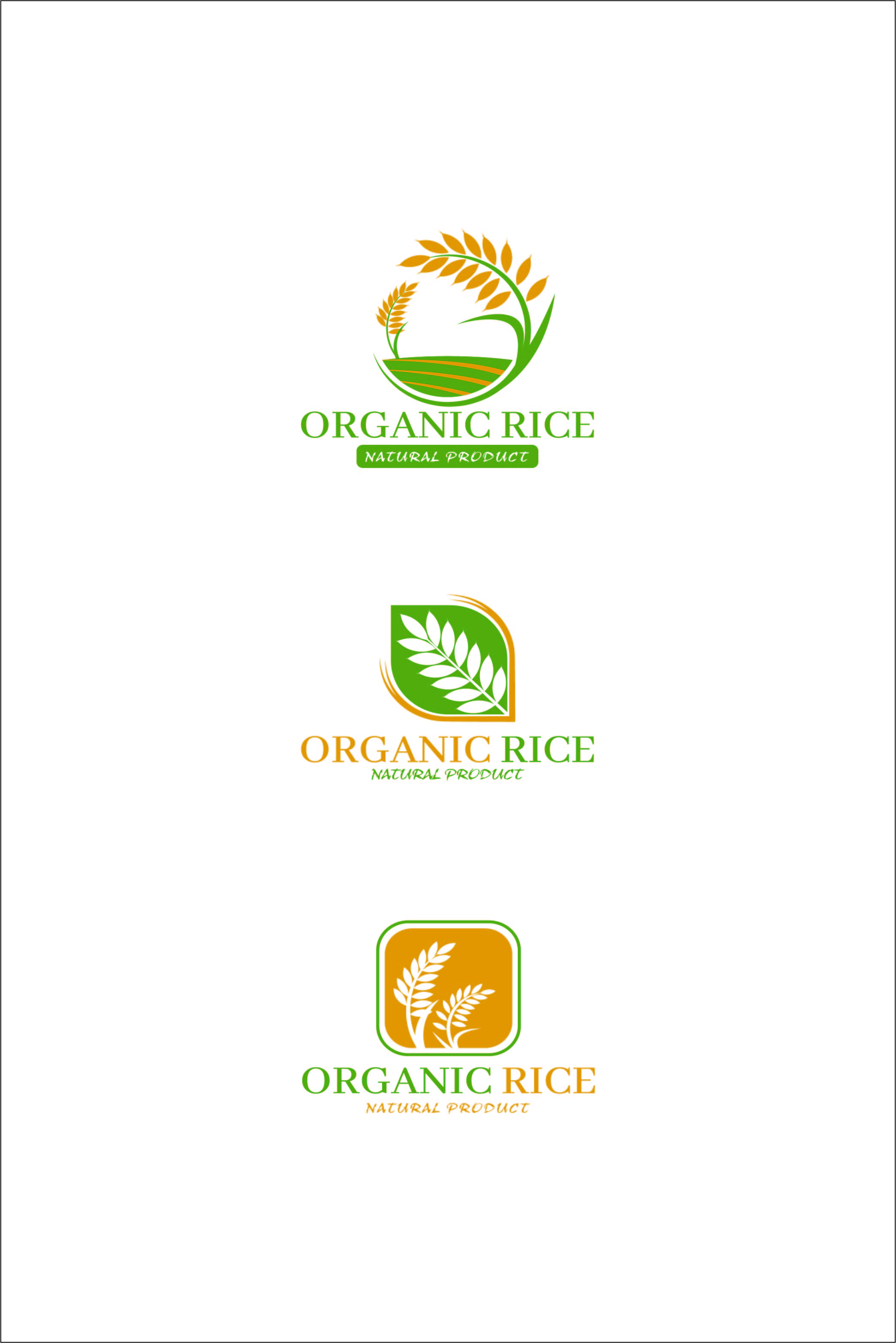 Oraganic Rice Logo Design pinterest preview image.