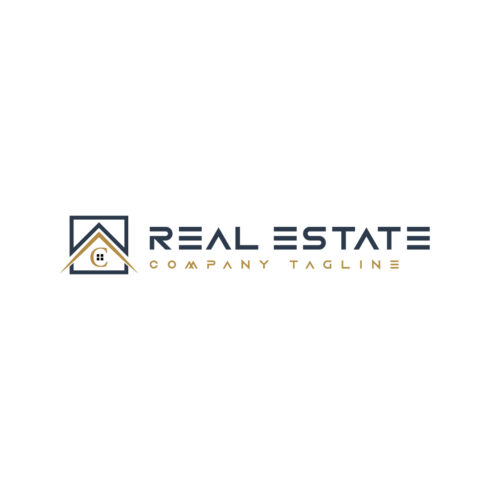 Real estate logo with golden, dark blue color and letter c cover image.