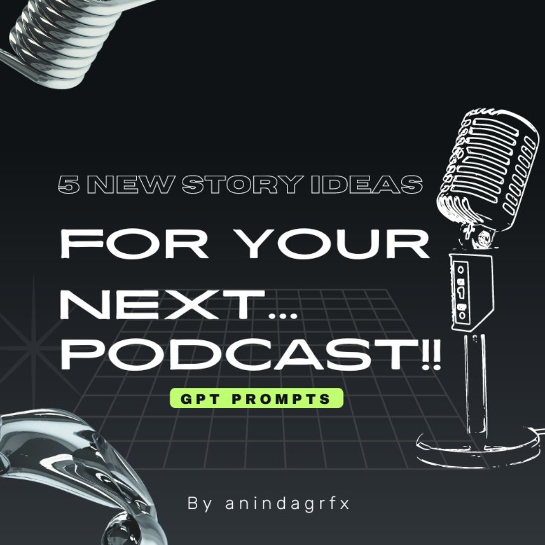5 New Story Ideas for your next podcast GPT prompts cover image.