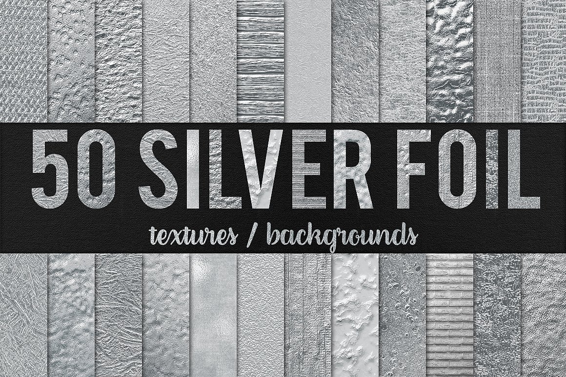 50% OFF 50 Silver Foil Textures cover image.