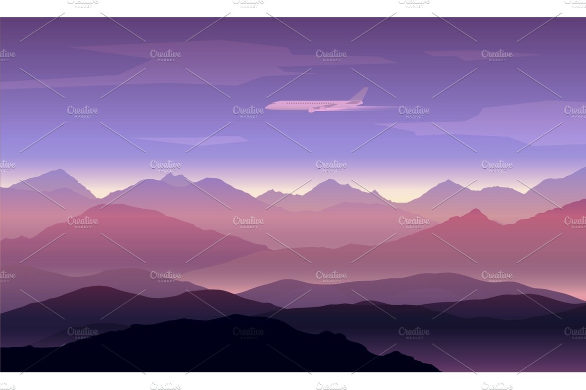 Mountains background set preview image.