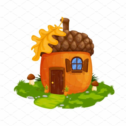 Fairy acorn dwarf or gnome house cover image.