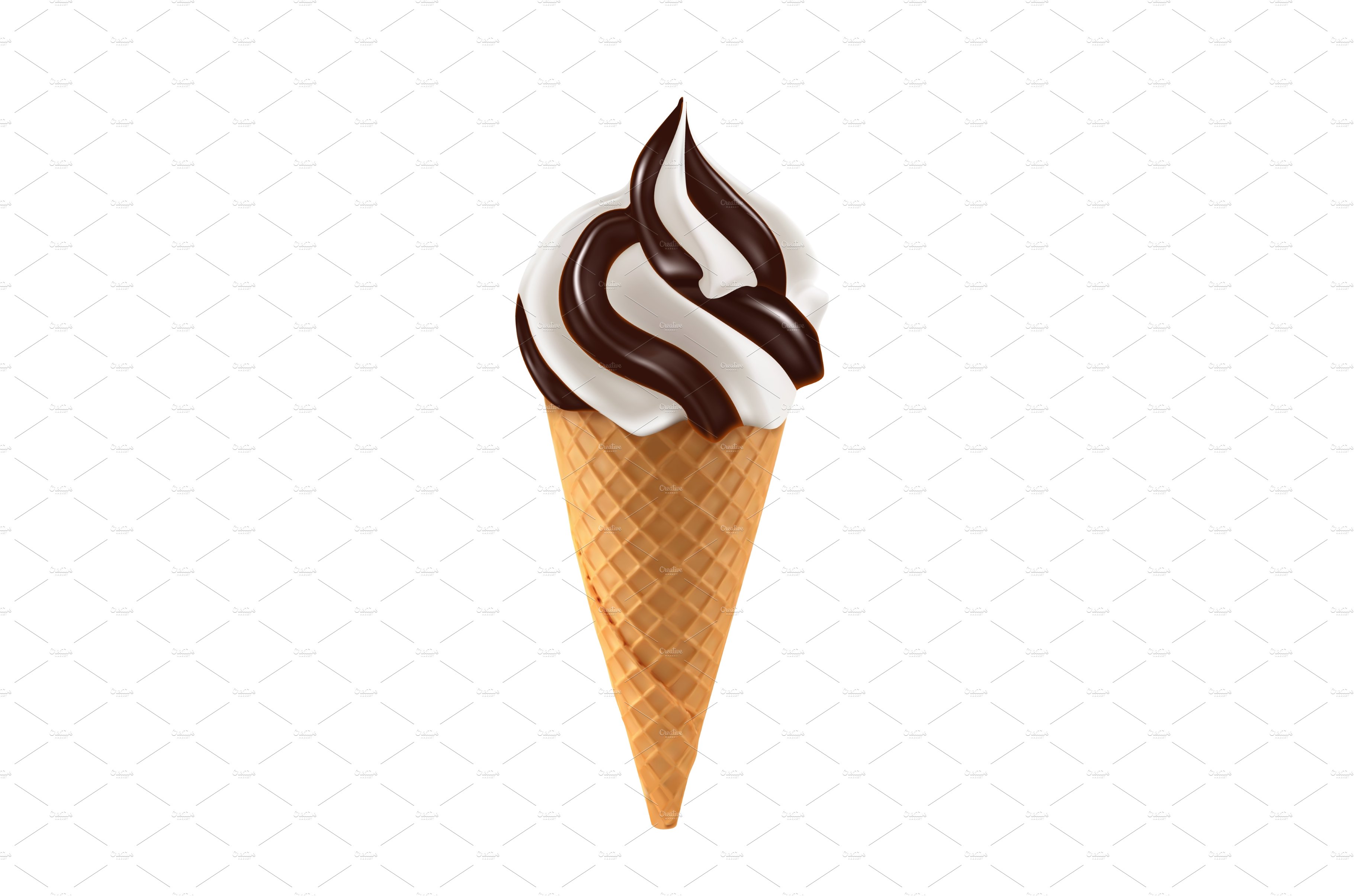 Chocolate ice cream waffle cone cover image.