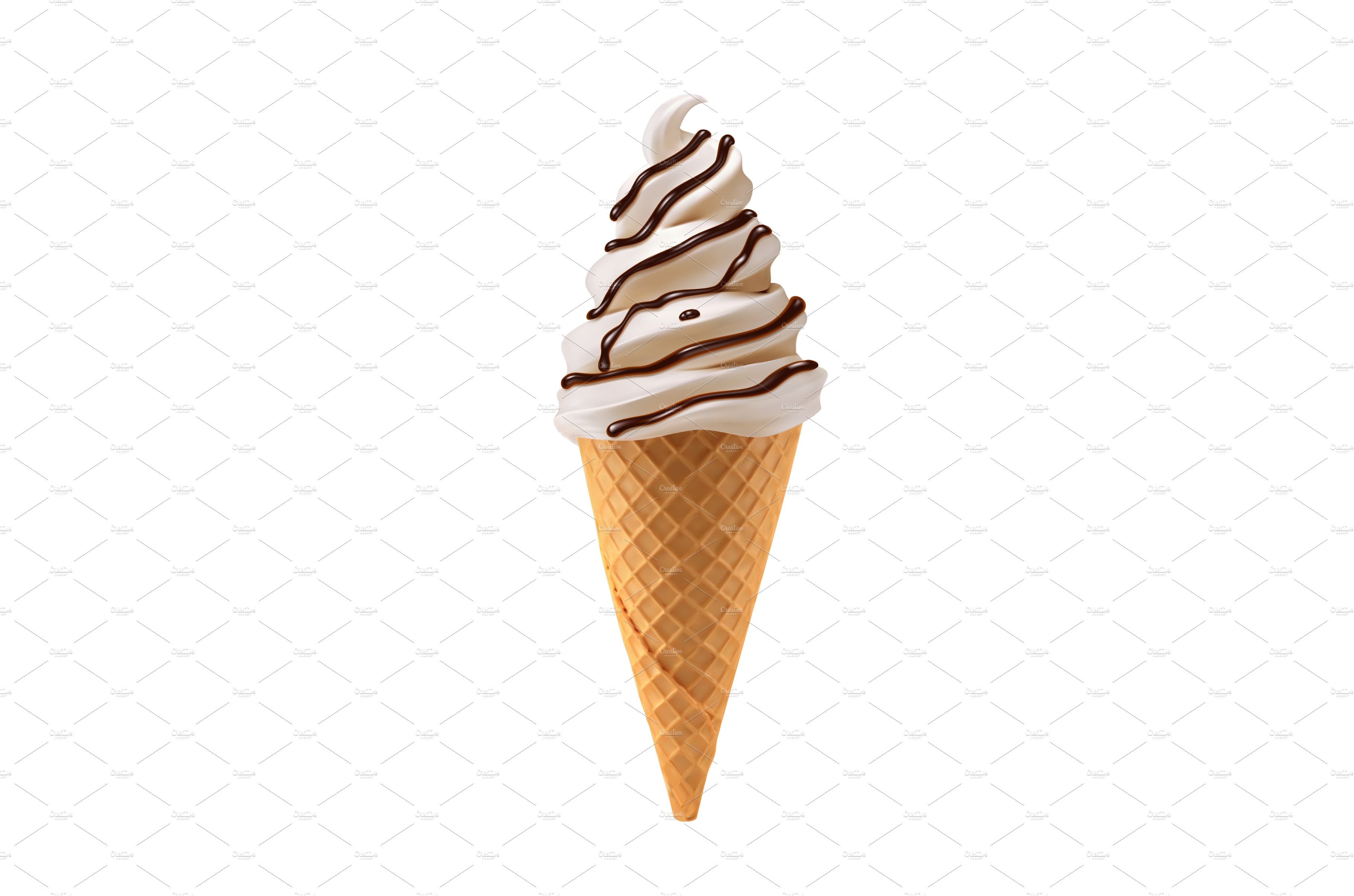 Soft ice cream with chocolate drip cover image.