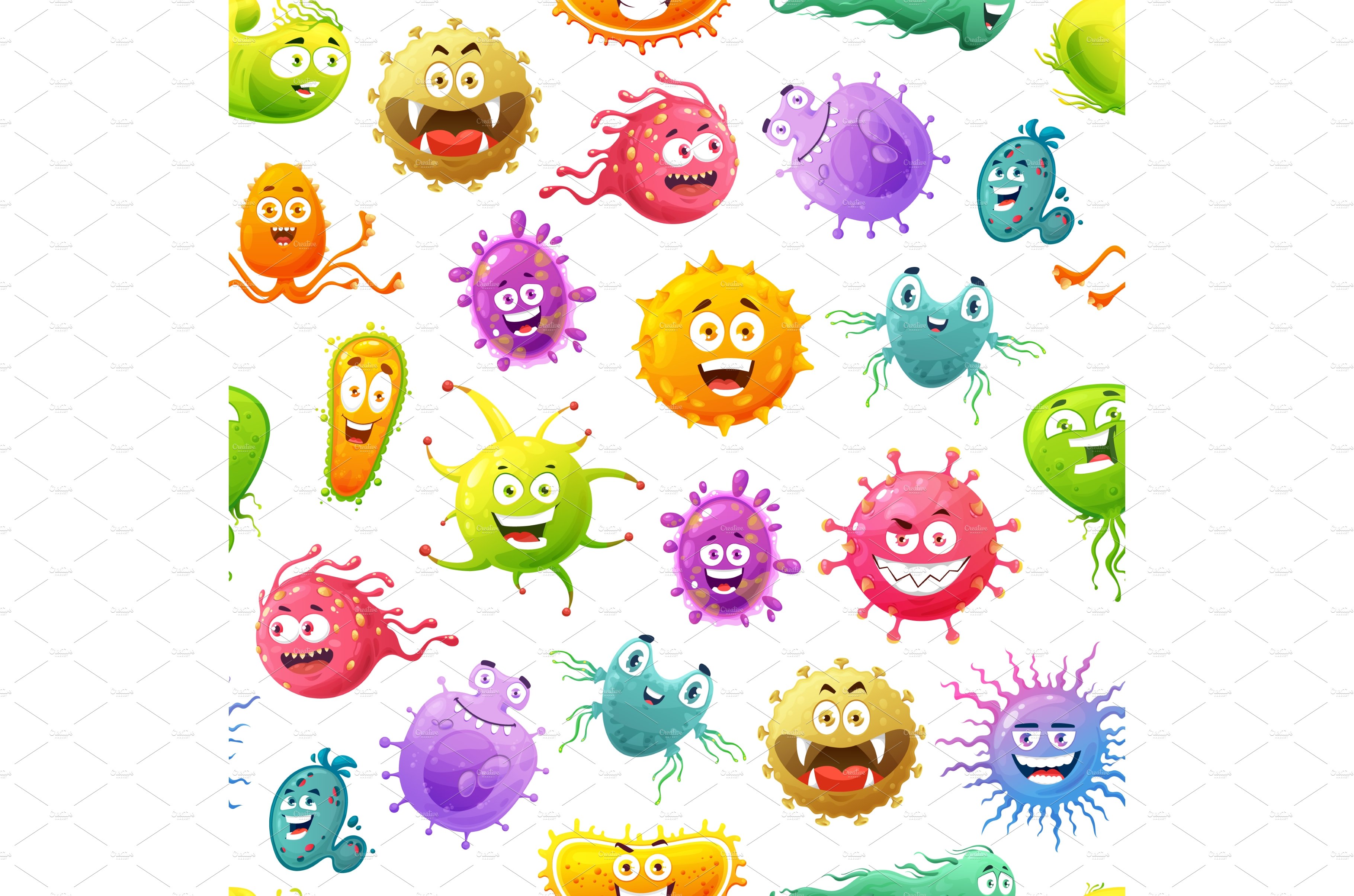 Viruses, microbes, germs pattern cover image.