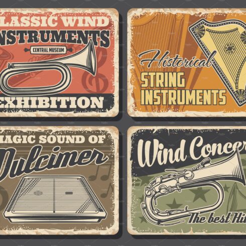 Music posters with instruments cover image.