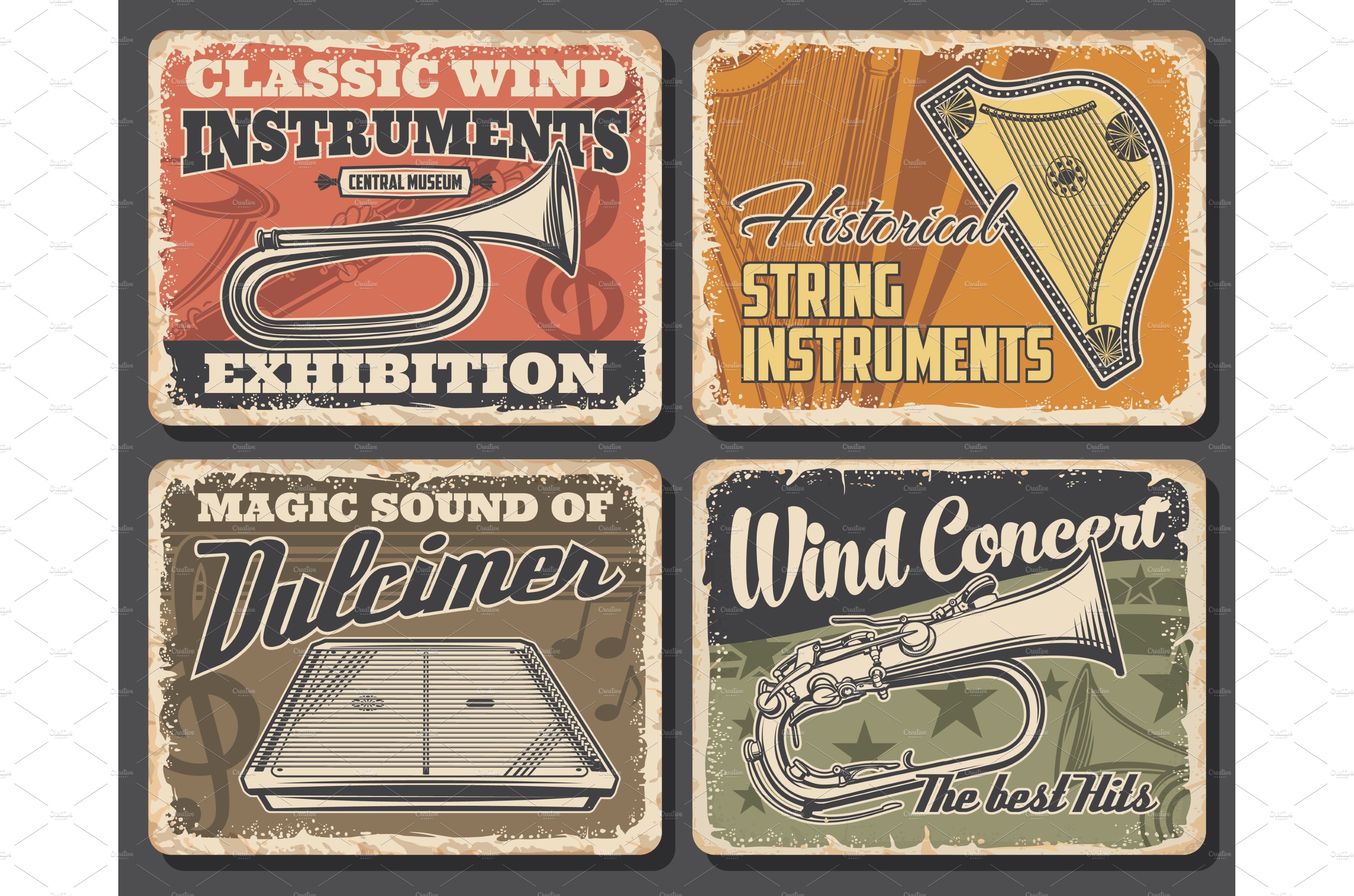 Music posters with instruments – MasterBundles