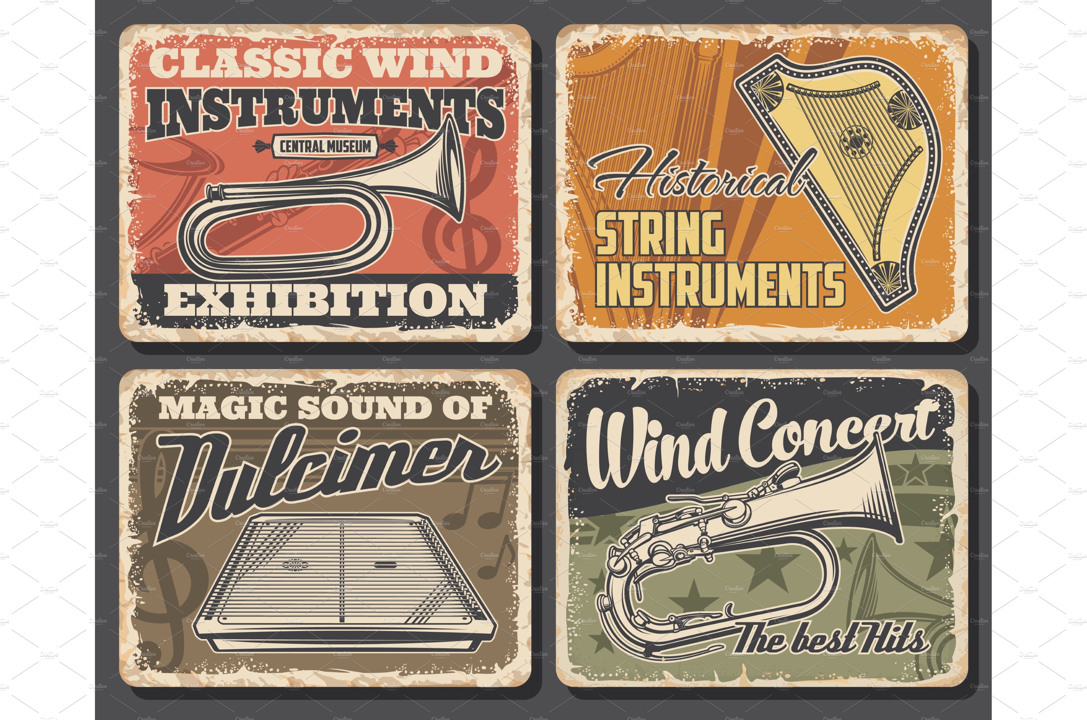 Music posters with instruments cover image.