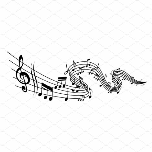 Melody wave, music notes cover image.