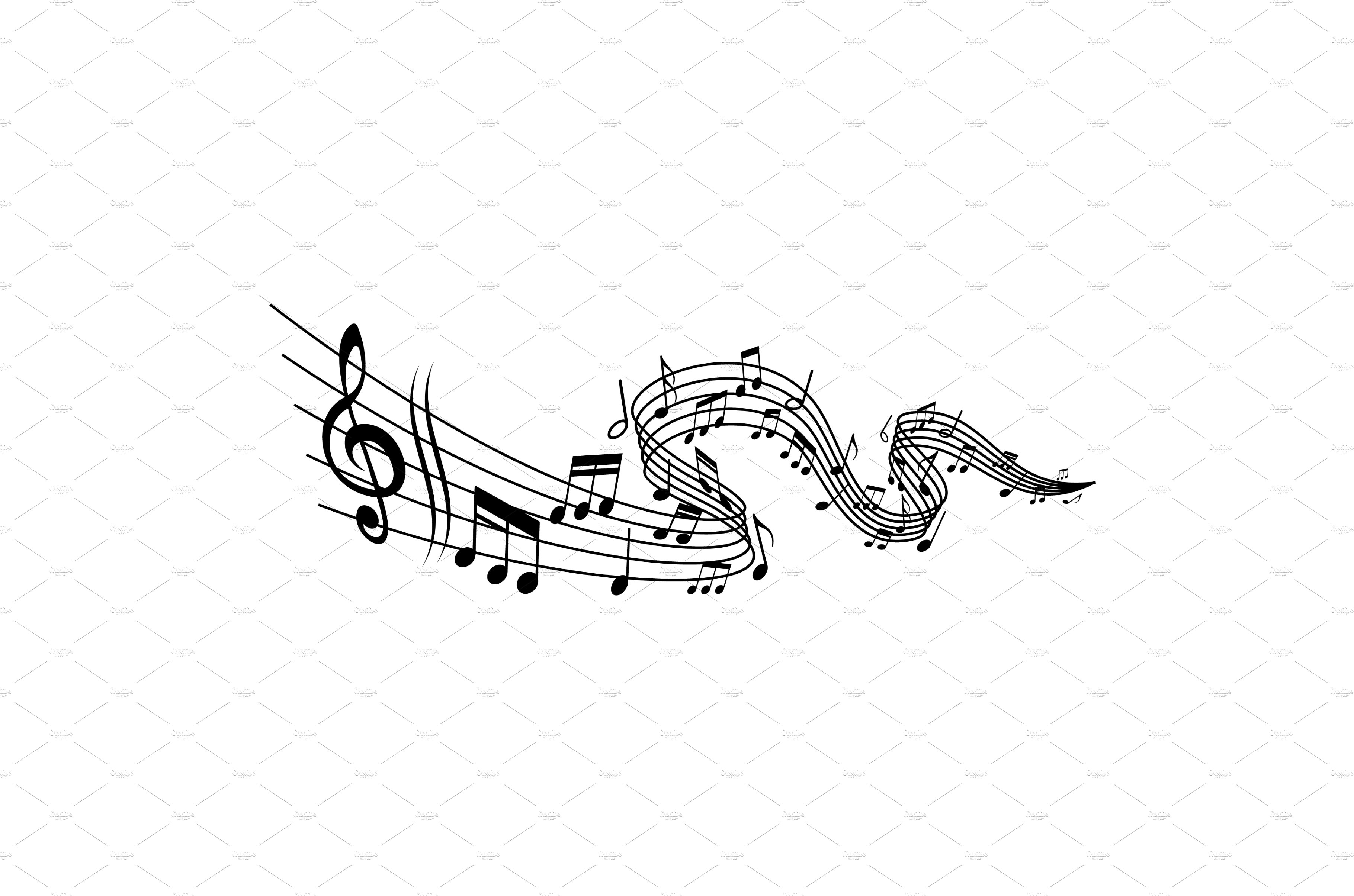 Melody wave, music notes cover image.
