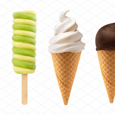 Soft serve realistic ice cream cover image.