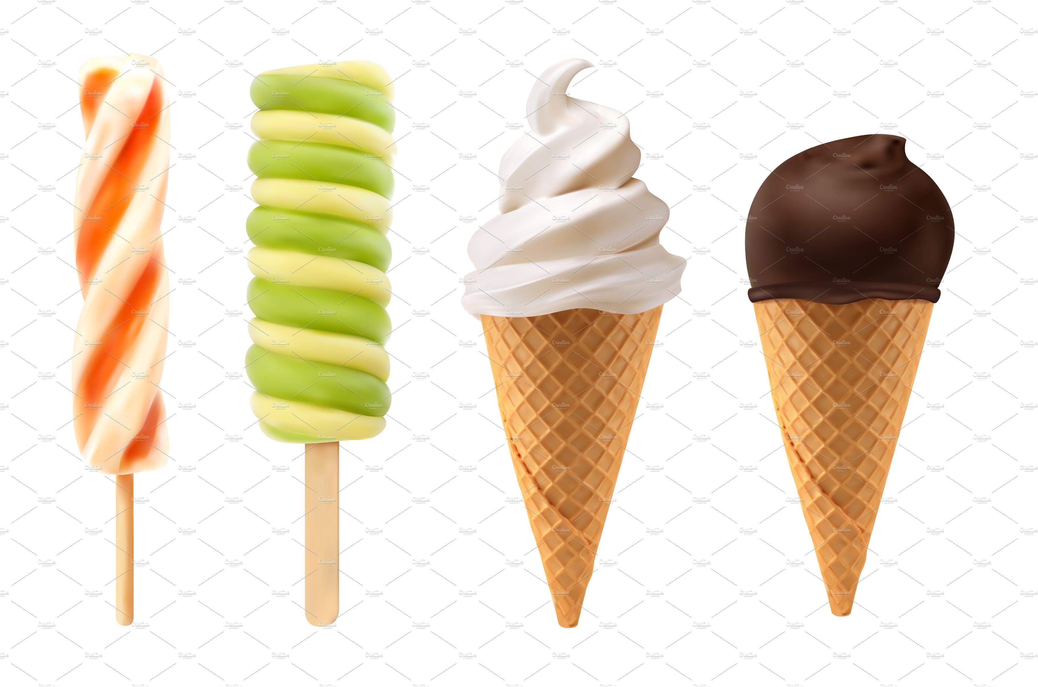 Soft serve realistic ice cream cover image.