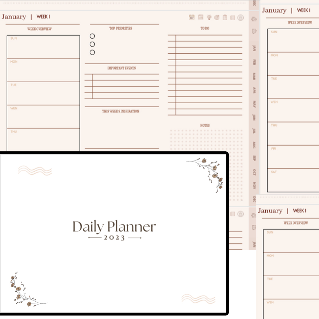 undated digital planner for ipad and android preview image.