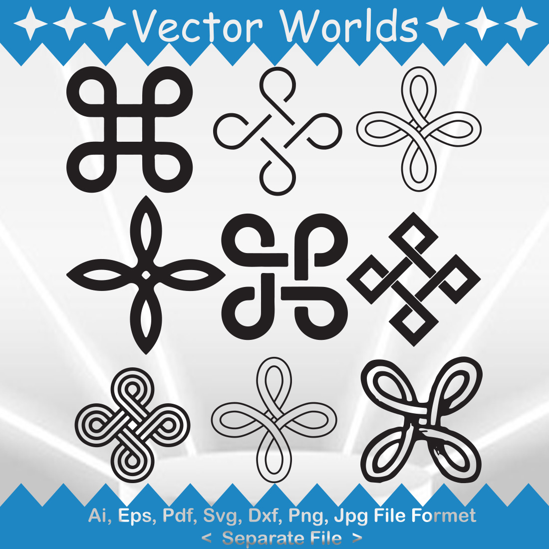 Bowen Knot Symbol SVG Vector Design preview image.