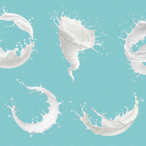 Realistic milk tornado, whirlwind cover image.