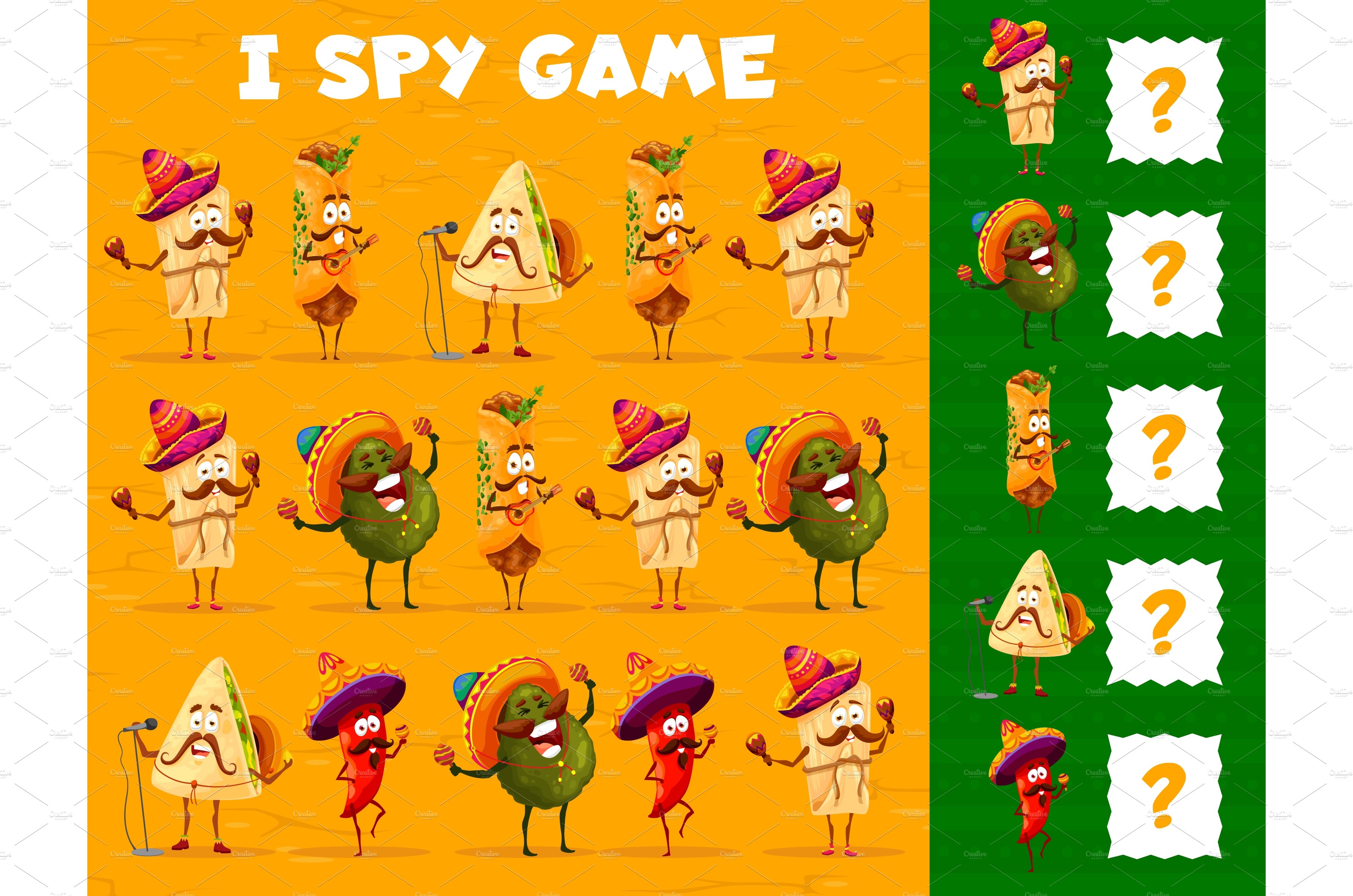 Mexican characters, I spy game cover image.