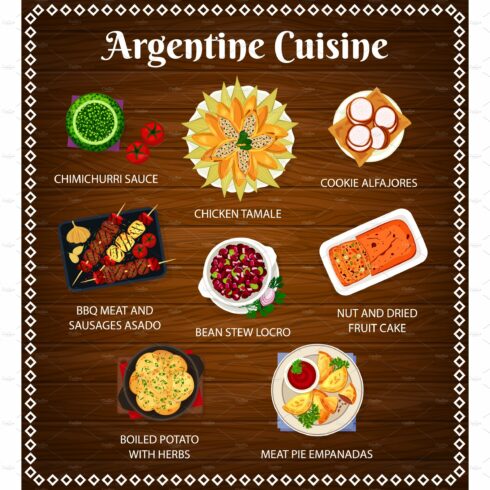 Argentine cuisine menu cover image.