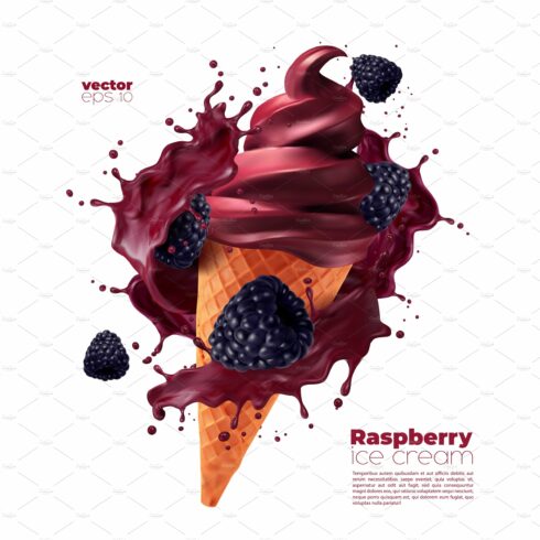 Isolated blackberry ice cream cover image.