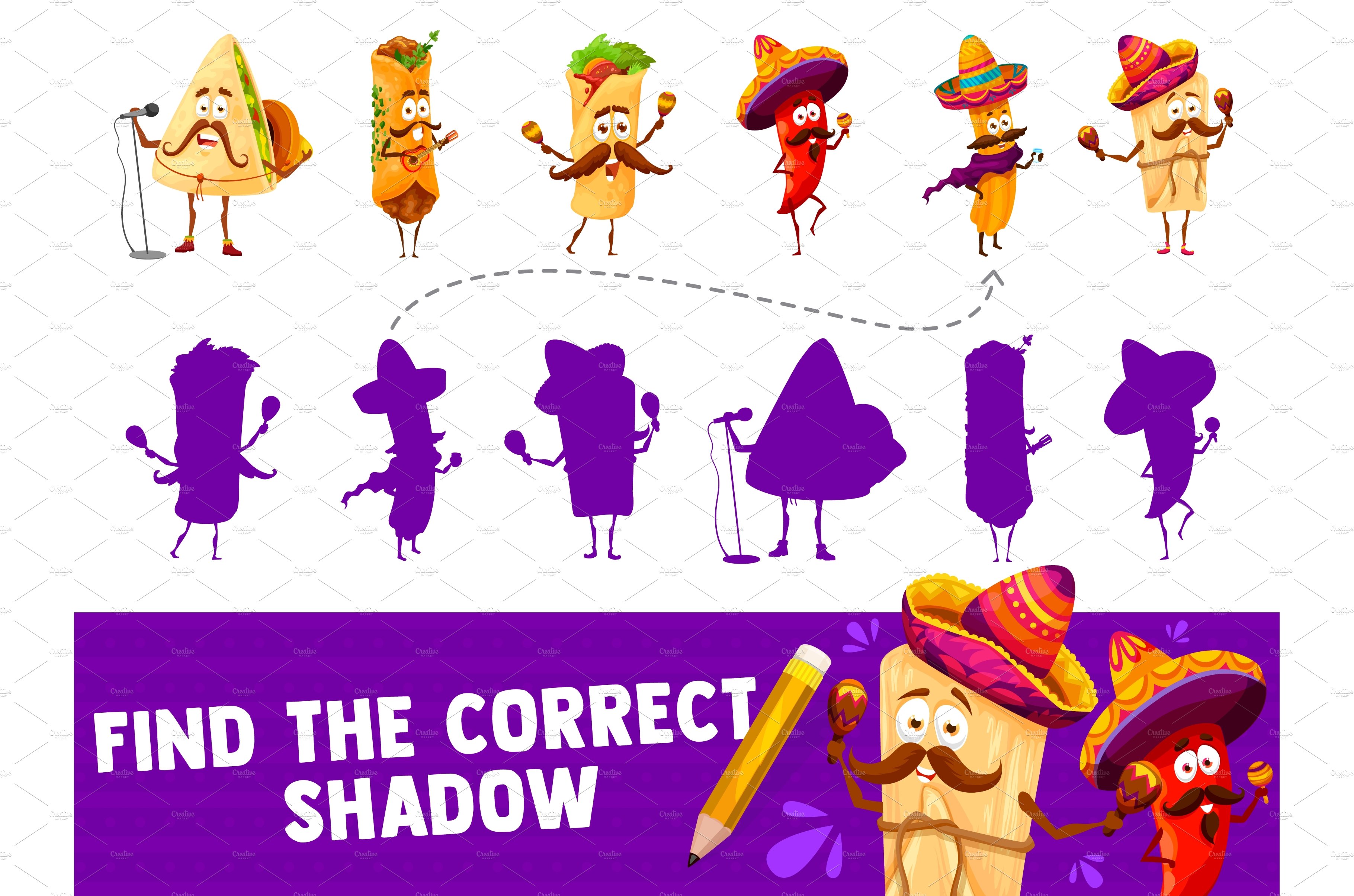 Mexican food characters cover image.