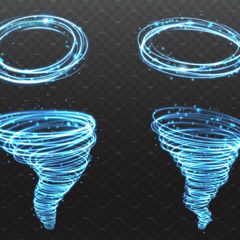 Light tornado, glitter particles cover image.