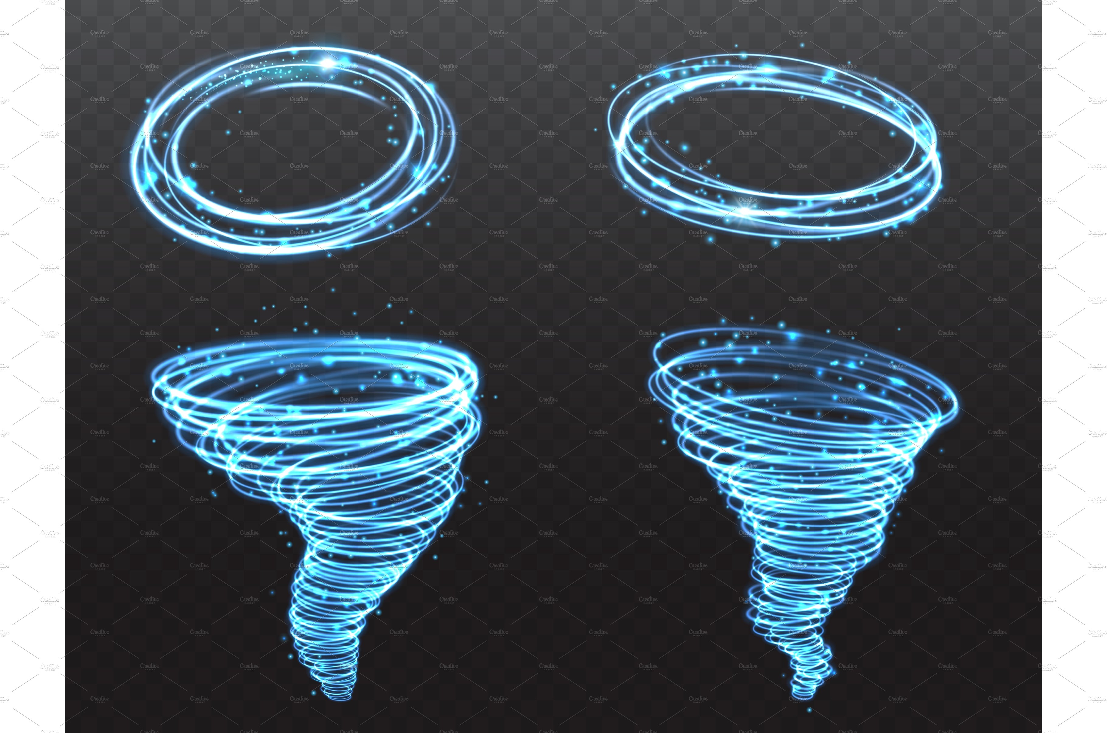 Light tornado, glitter particles cover image.