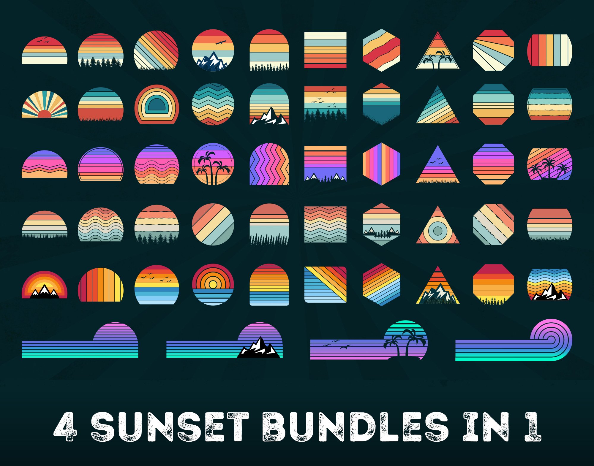 256 Sunset Print on Demand Bundle preview image.