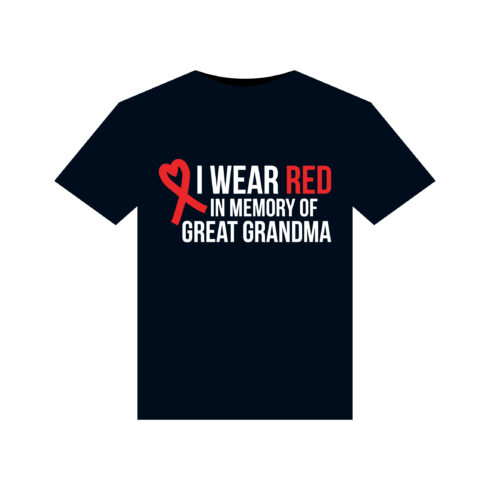 I Wear Red In Memory of Great Grandpa illustrations for print-ready T-Shirts design cover image.