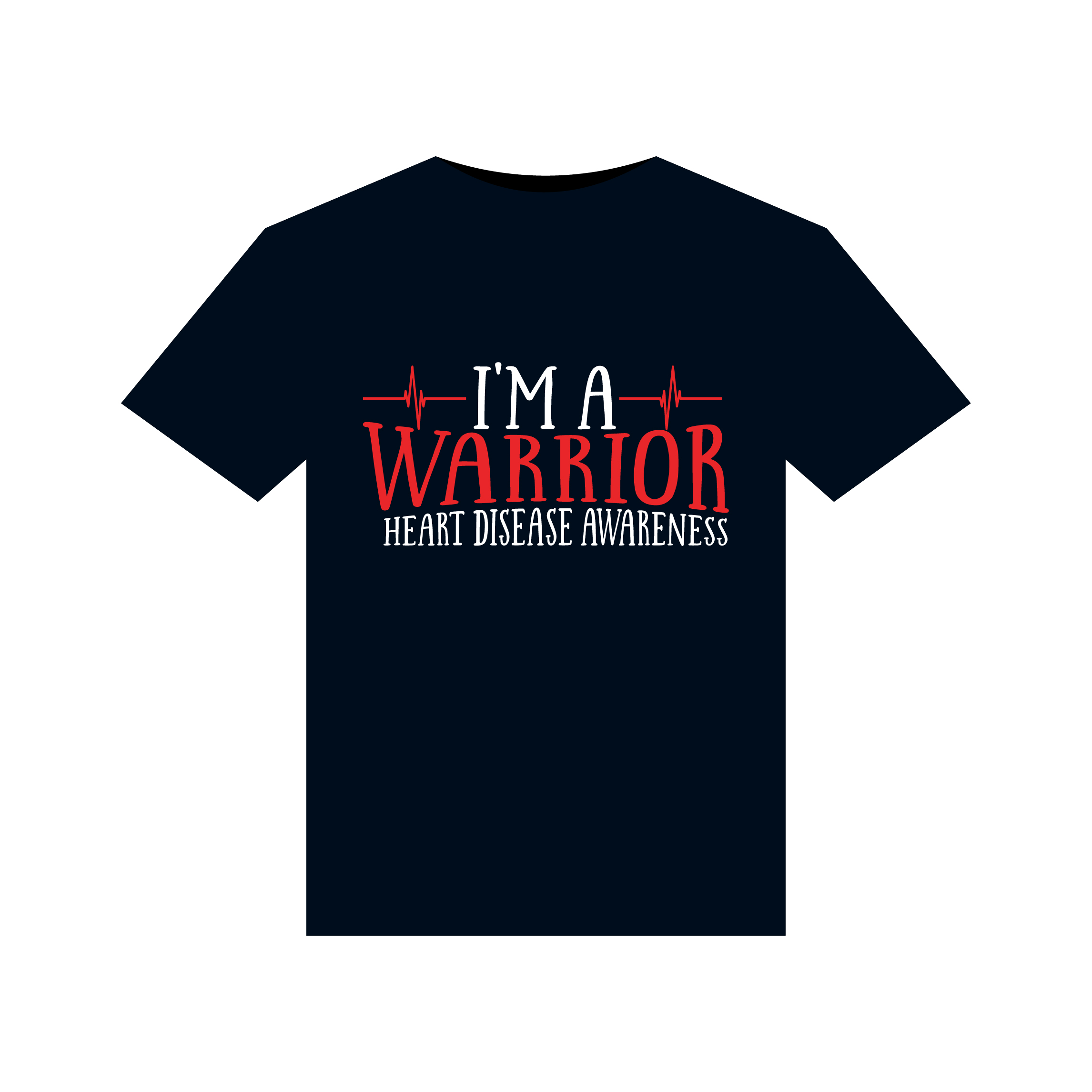 Heart Disease Warrior illustrations for print-ready T-Shirts design cover image.