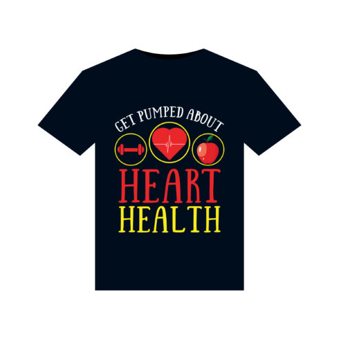 Get Pumped about Heart Health illustrations for print-ready T-Shirts design cover image.