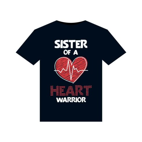 Heart Disease Warrior illustrations for print-ready T-Shirts design cover image.