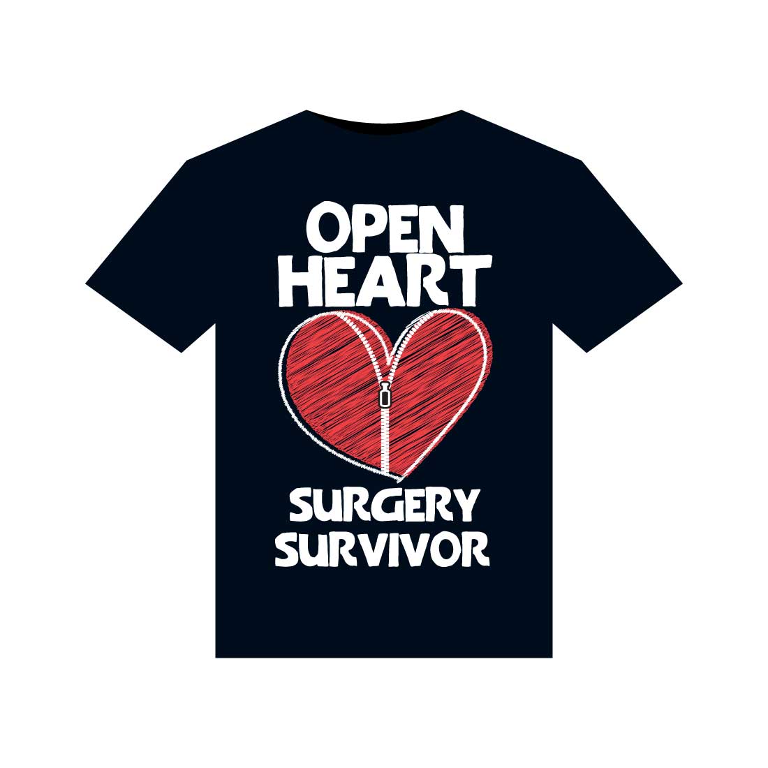 Heart Disease Warrior illustrations for print-ready T-Shirts design cover image.