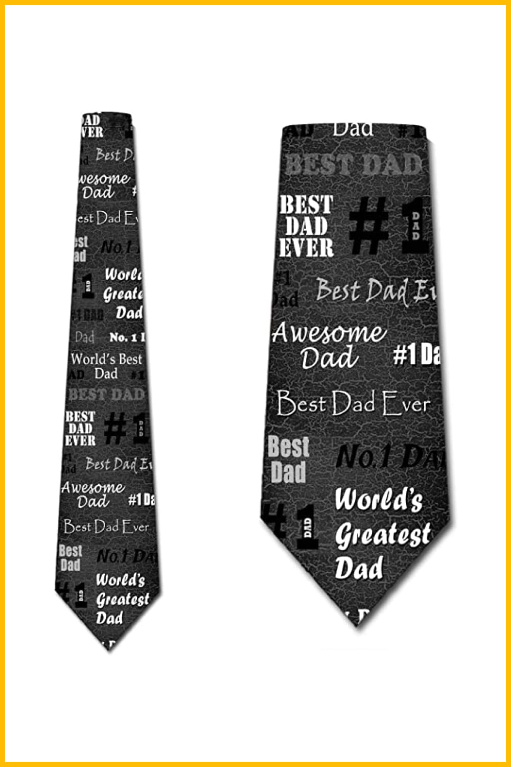Gray tie with Father's Day slogans.
